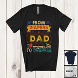 MacnyStore - Vintage From Diapers Dad To Degrees, Lovely Father's Day Graduation, Proud Graduate Family T-Shirt