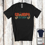MacnyStore - Vintage Grandpa EST 2024, Wonderful Father's Day Mustache, Pregnancy Matching Family Group T-Shirt