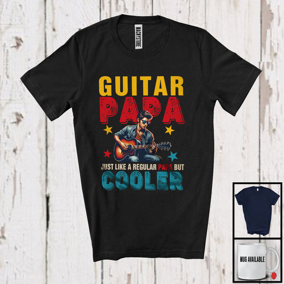 MacnyStore - Vintage Guitar Papa Definition Regular Dad But Cooler, Happy Father's Day Guitarist, Family T-Shirt