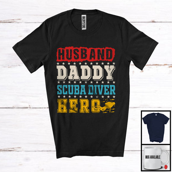 MacnyStore - Vintage Husband Daddy Scuba Diver Hero, Amazing Father's Day Definition, Careers Family Group T-Shirt