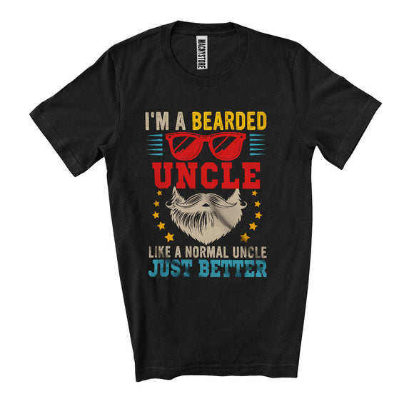 MacnyStore - Vintage I'm A Bearded Uncle Just Better, Humorous Father's Day Beard Sunglasses, Family Group T-Shirt