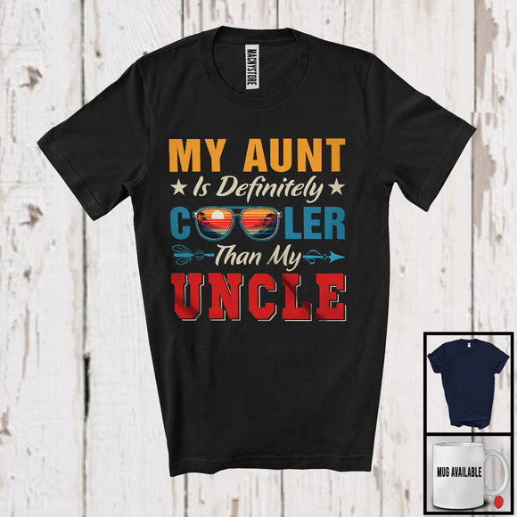 MacnyStore - Vintage My Aunt Is Definitely Cooler Than My Uncle, Happy Father's Day Sunglasses, Family T-Shirt