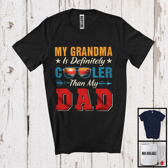 MacnyStore - Vintage My Grandma Is Definitely Cooler Than My Dad, Happy Father's Day Sunglasses, Family T-Shirt