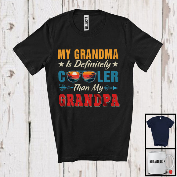 MacnyStore - Vintage My Grandma Is Definitely Cooler Than My Grandpa, Happy Father's Day Sunglasses, Family T-Shirt