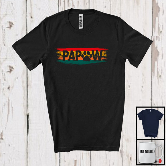 MacnyStore - Vintage Papaw, Awesome Father's Day Dog Cat Owner Paws, Papa Family Group T-Shirt