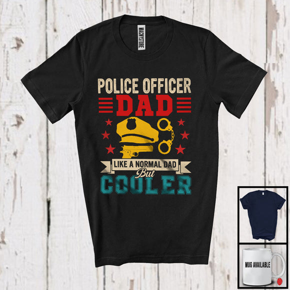 MacnyStore - Vintage Police Officer Dad Definition Normal Dad But Cooler, Proud Father's Day Careers, Family T-Shirt