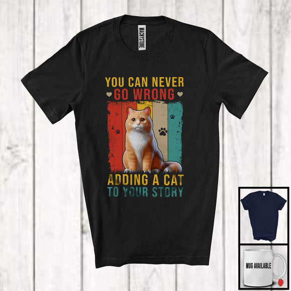 MacnyStore - Vintage Retro Adding A Cat To Your Story, Lovely Cat Paws Owner Lover, Family Group T-Shirt
