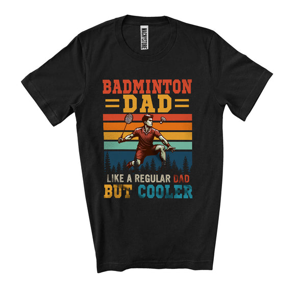 MacnyStore - Vintage Retro Badminton Dad Definition Cooler, Awesome Father's Day Sport Playing Player, Family T-Shirt