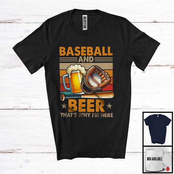 MacnyStore - Vintage Retro Baseball And Beer, Humorous Drinking Drunker, Musical Instruments Player T-Shirt