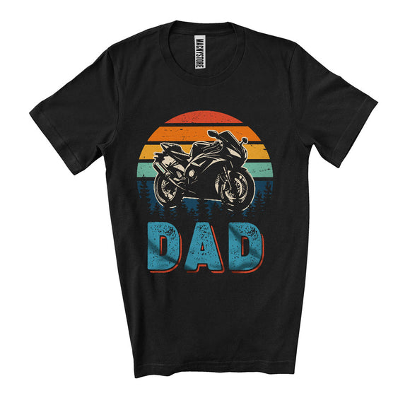 MacnyStore - Vintage Retro DAD, Wonderful Father's Day Motorbike Riding Lover Group, Matching Family T-Shirt