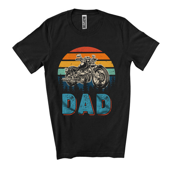 MacnyStore - Vintage Retro DAD, Wonderful Father's Day Motorcycle Riding Lover Group, Matching Family T-Shirt