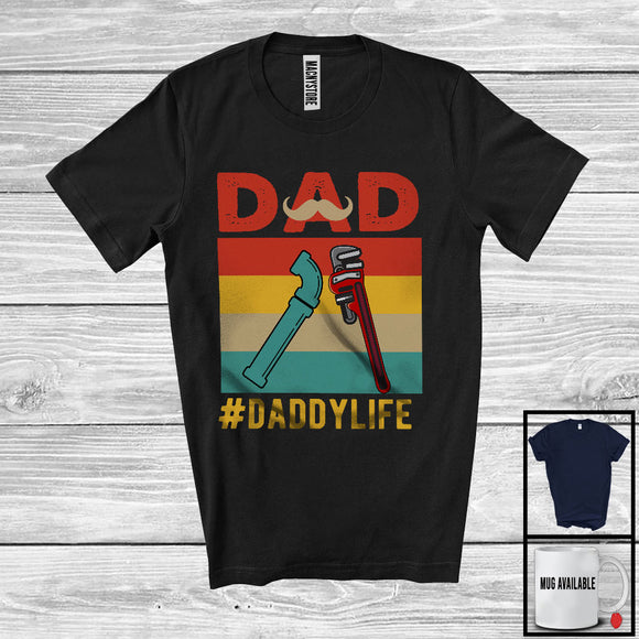 MacnyStore - Vintage Retro Dad Daddy Life, Amazing Father's Day Plumber Group, Matching Family Team T-Shirt