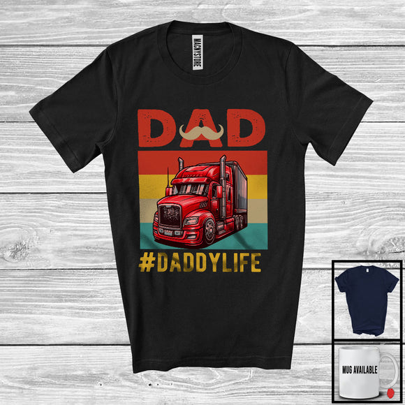 MacnyStore - Vintage Retro Dad Daddy Life, Amazing Father's Day Trucker Group, Matching Family Team T-Shirt