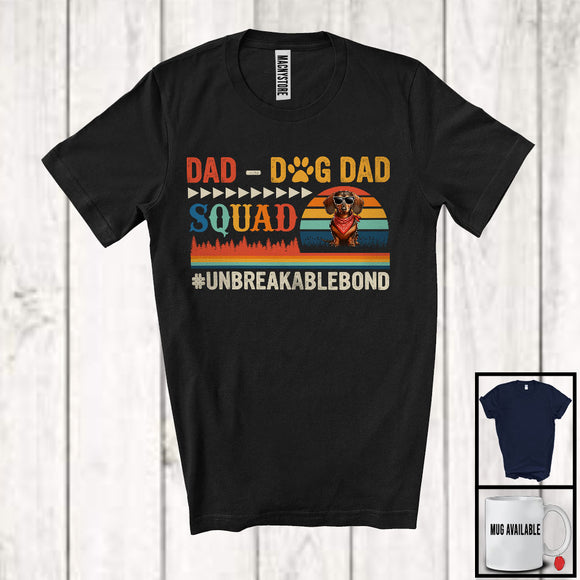 MacnyStore - Vintage Retro Dad-Dog Dad Squad, Adorable Father's Day Dachshund Owner Lover, Family Group T-Shirt