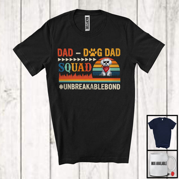 MacnyStore - Vintage Retro Dad-Dog Dad Squad, Adorable Father's Day Maltese Owner Lover, Family Group T-Shirt