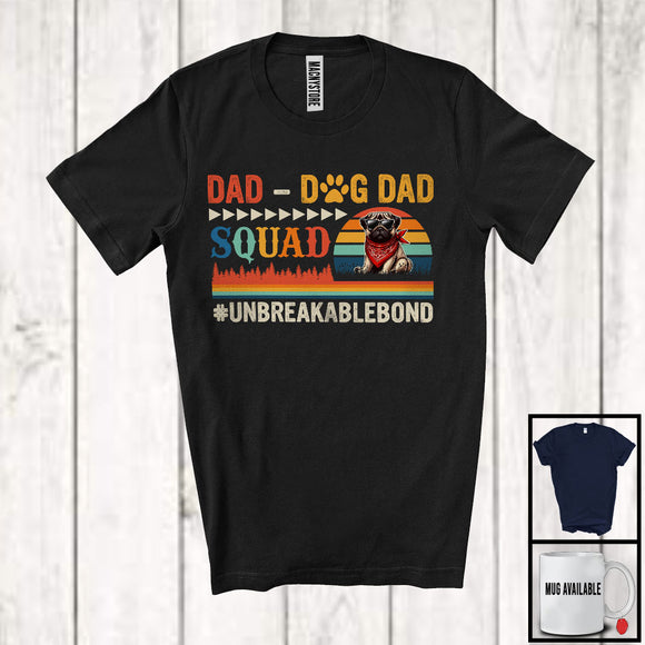 MacnyStore - Vintage Retro Dad-Dog Dad Squad, Adorable Father's Day Pug Owner Lover, Family Group T-Shirt