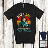 MacnyStore - Vintage Retro Dad Who Always Came Back With The Milk, Amazing Father's Day Cat Animal T-Shirt