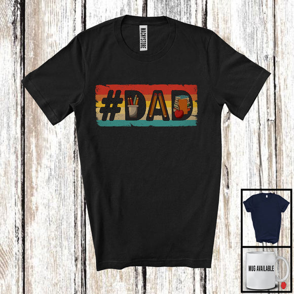 MacnyStore - Vintage Retro Dad, Awesome Father's Day Matching Teacher Lover, Daddy Family Group T-Shirt