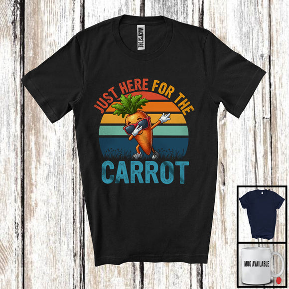 MacnyStore - Vintage Retro Just Here For The Carrot, Lovely Dabbing Carrot Lover, Fruit Vegan Group T-Shirt