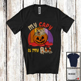 MacnyStore - Vintage Retro My Capybara Is My Boo; Creepy Halloween Costume Santa Animal; Family T-Shirt