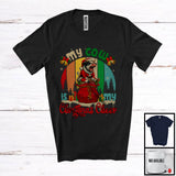 MacnyStore - Vintage Retro My Cow Is My Christmas Cheer; Lovely X-mas Santa Animal; Family Group T-Shirt