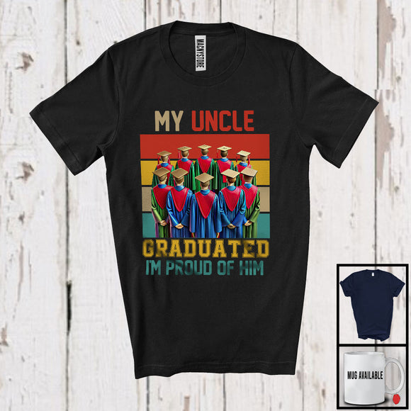 MacnyStore - Vintage Retro My Uncle Graduated I'm Proud Of Him, Awesome Father's Day Graduation, Family T-Shirt