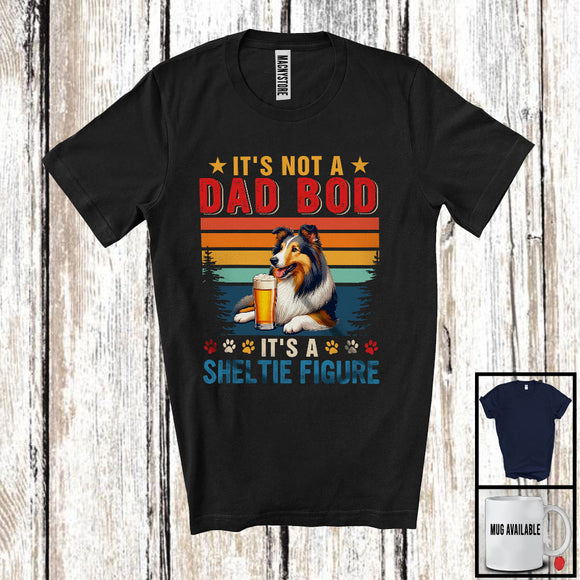 MacnyStore - Vintage Retro Not A Dad Bod It's A Sheltie Figure, Lovely Father's Day Beer, Drinking Drunker T-Shirt