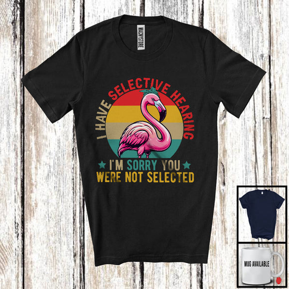 MacnyStore - Vintage Retro Selective Hearing Not Selected, Humorous Flamingo Headband, Anti-Nagging T-Shirt