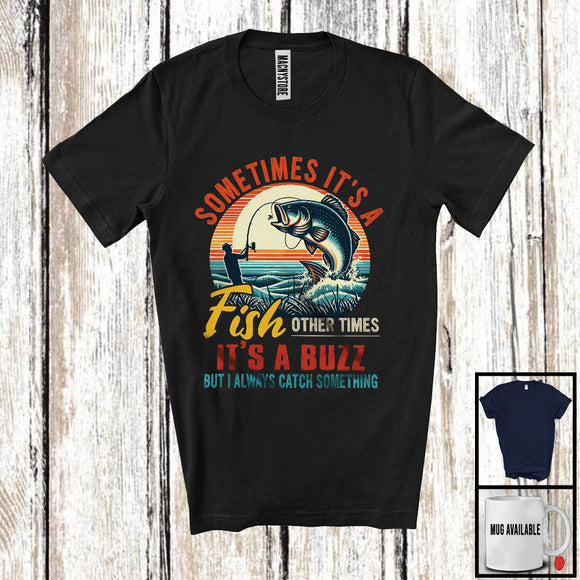 MacnyStore - Vintage Retro Sometimes It's A Fish I Always Catch, Amazing Father's Day Fishing, Family T-Shirt