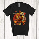 MacnyStore - Vintage Retro They Are Eating The Turkeys; Sarcastic Thanksgiving Turkey Trump; Plaid Pumpkins T-Shirt