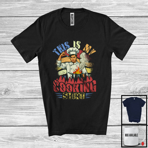 MacnyStore - Vintage Retro This Is My Cooking Shirt, Humorous Cooking Chef Men Lover, Family Group T-Shirt
