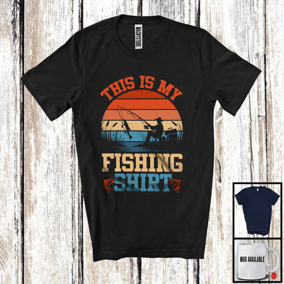 MacnyStore - Vintage Retro This Is My Fishing Shirt, Wonderful Fishing Fisher Lover, Matching Family Group T-Shirt
