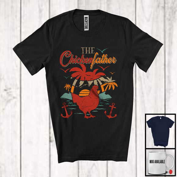 MacnyStore - Vintage The Chickenfather, Amazing Father's Day Chicken Farm Animal, Farmer Family Group T-Shirt