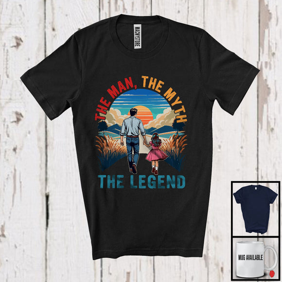 MacnyStore - Vintage The Man The Myth The Legend, Proud Father's Day Grandpa Dad Daughter, Family T-Shirt