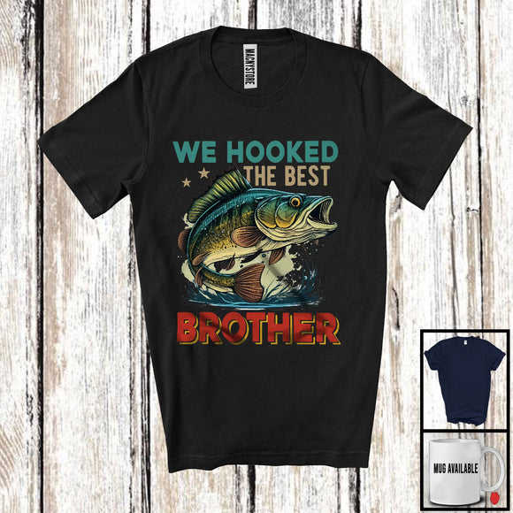 MacnyStore - Vintage We Hooked The Best Brother, Awesome Father's Day Fisher Fishing Lover, Family Group T-Shirt