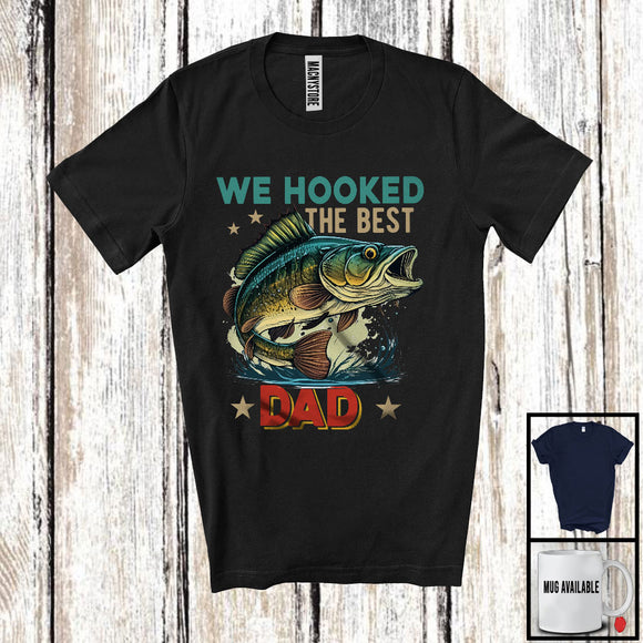 MacnyStore - Vintage We Hooked The Best Dad, Awesome Father's Day Fisher Fishing Lover, Family Group T-Shirt