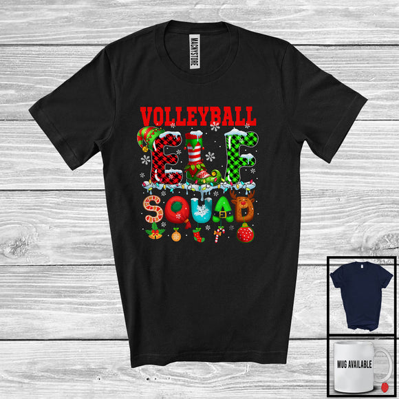 MacnyStore - Volleyball Elf Squad; Wonderful Christmas Simple Elf Costume; Pajamas Sport Player Team T-Shirt