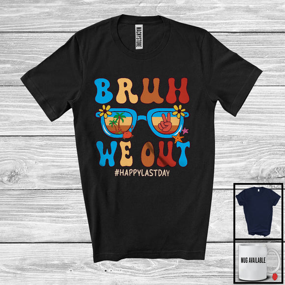 MacnyStore - We Out, Adorable Last Day Of School Summer Vacation Sunglasses, Matching Student Teacher T-Shirt