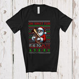 MacnyStore - What Fun It Is To Play; Joyful Christmas Santa Playing Tuba Player; Sweater Sport Team T-Shirt