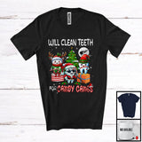MacnyStore - Will Clean Teeth For Candy Canes; Lovely Christmas Tree Three Teeth; Dental Assistant Dentist T-Shirt