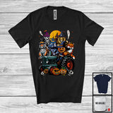 MacnyStore - Witch Lion Tiger Hippo On Tractor, Horror Halloween Wild Animals, Driving Tractor Driver T-Shirt