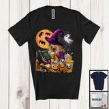 MacnyStore - Witch Reading Book With Beer, Lovely Halloween Costume Witch Drinking, Matching Drunker Team T-Shirt