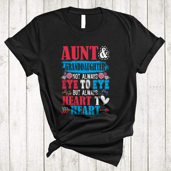MacnyStore - Aunt And Granddaughter, Amazing Mother's Day Flowers Heart, Matching Family Lover Group T-Shirt