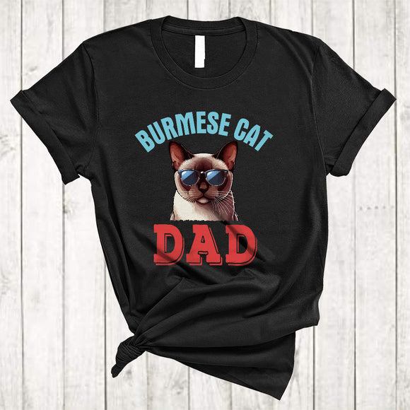 MacnyStore - Burmese Cat Dad, Adorable Father's Day Burmese Sunglasses Kitten, Matching Family Group T-Shirt