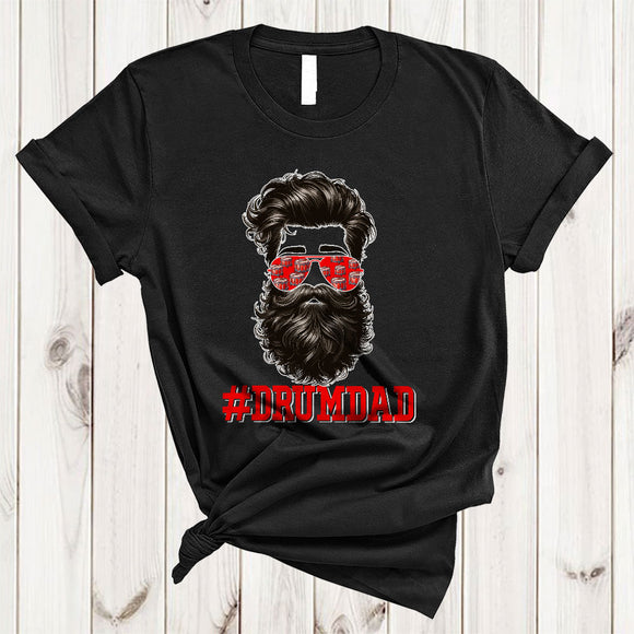 MacnyStore - Drum Dad, Amazing Father's Day Beard Sunglasses Guitar Player Lover, Family Group T-Shirt
