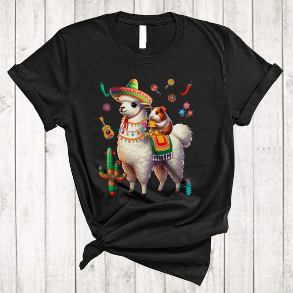 MacnyStore - Guinea Pig Eating Nacho Riding Llama, Lovely Cinco De Mayo Sombrero Lover, Mexican Pride T-Shirt