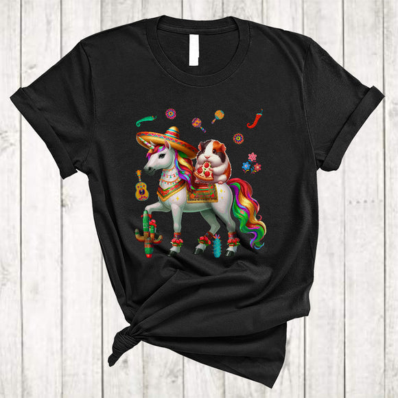 MacnyStore - Guinea Pig Eating Pizza Riding Unicorn, Lovely Cinco De Mayo Sombrero Lover, Mexican Pride T-Shirt