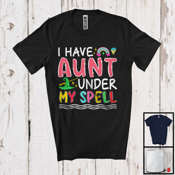 MacnyStore - I Have Aunt Under My Spell, Colorful Mother's Day Rainbow Witch Hat, Matching Family Group T-Shirt