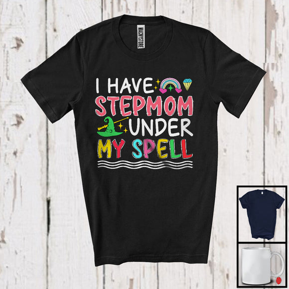 MacnyStore - I Have Stepmom Under My Spell, Colorful Mother's Day Rainbow Witch Hat, Family Group T-Shirt