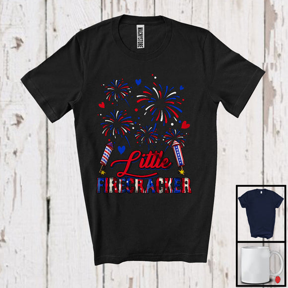 MacnyStore - Little Firecracker, Joyful 4th Of July Independence Day Fireworks Lover, Matching Patriotic T-Shirt
